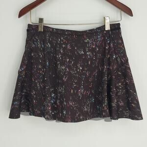 Athleta Match Point Skort Athletic Tennis Golf Pockets Black Splatter Size XS